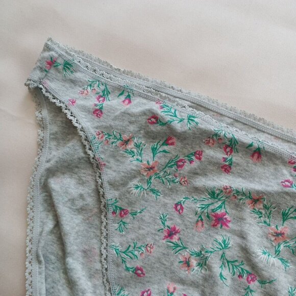 NWT CHARTER CLUB Panty SIZE XLARGE Gray Floral 100% Cotton - Picture 4 of 9